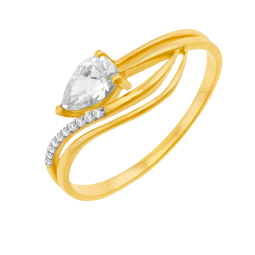 Bague en or jaune et rhodié, oxydes de zirconium