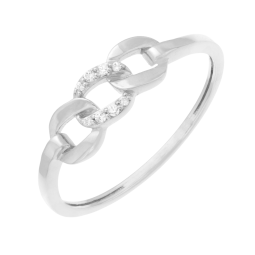 Bague en or gris et diamants