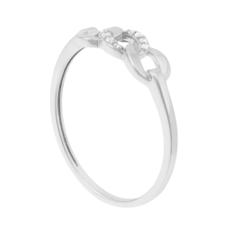 Bague en or gris et diamants