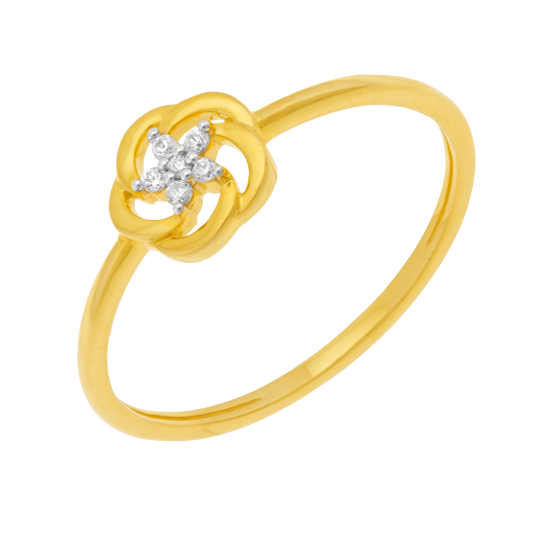 Bague en or jaune et rhodié, diamants