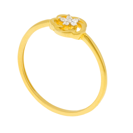 Bague en or jaune et rhodié, diamants