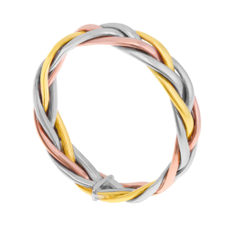 Bague en or jaune et rhodié