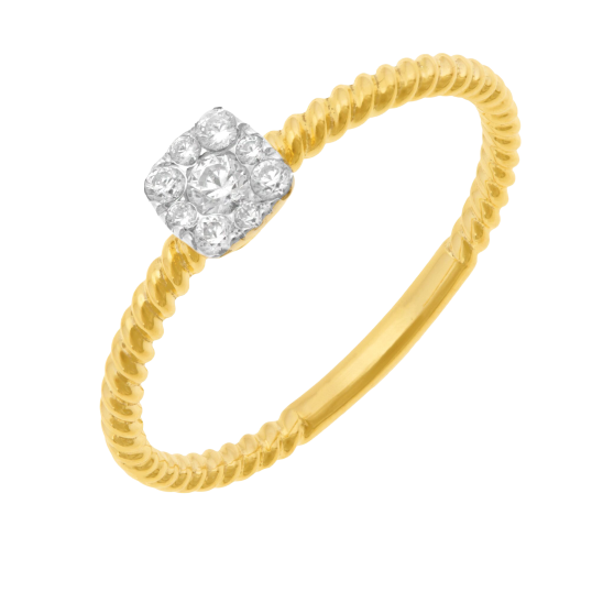 Bague en or jaune et rhodié, diamants