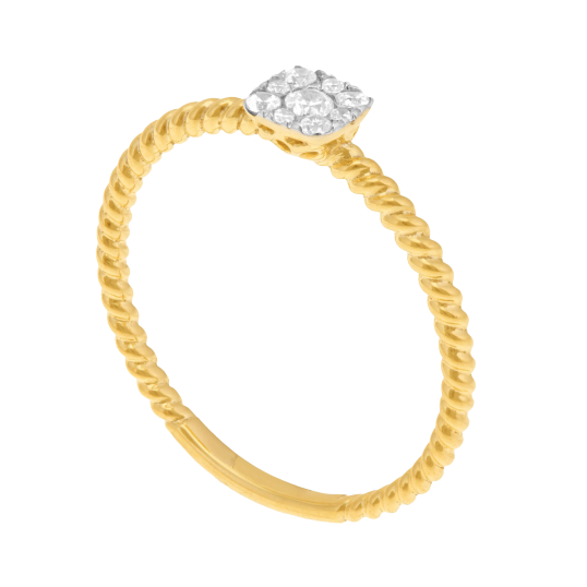 Bague en or jaune et rhodié, diamants