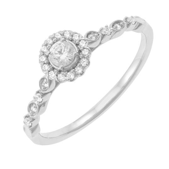 Bague en or gris et diamants