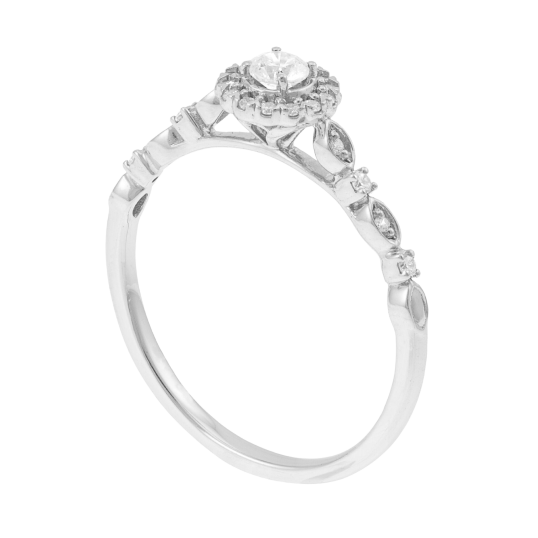 Bague en or gris et diamants