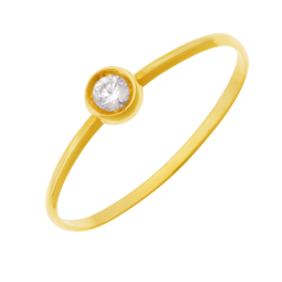 Bague en or jaune et oxyde de zirconium