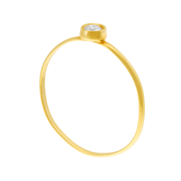 Bague en or jaune et oxyde de zirconium