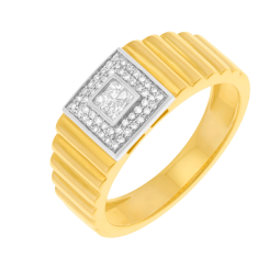 Bague en or jaune et rhodié, diamants