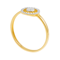 Bague en or jaune et rhodié, diamants