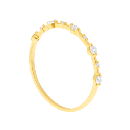 Bague en or jaune et oxydes de zirconium