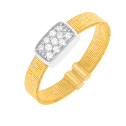 Bague en 2 ors  et oxydes de zirconium