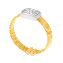 Bague en 2 ors  et oxydes de zirconium