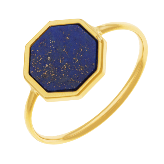 Bague en or jaune et lapis lazuli