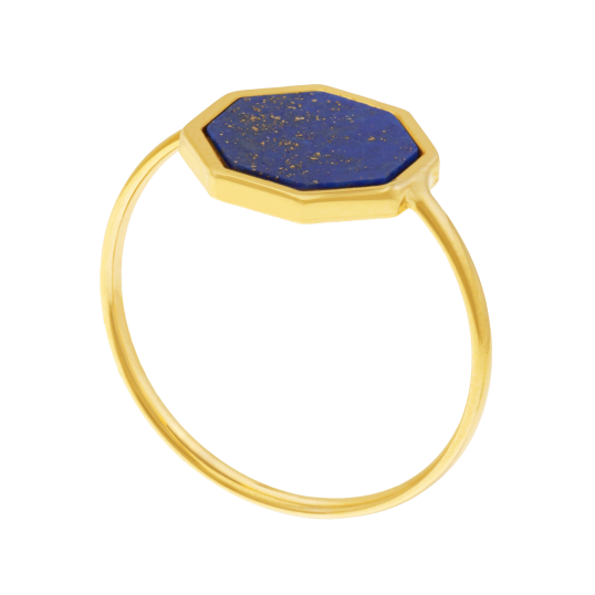 Bague en or jaune et lapis lazuli
