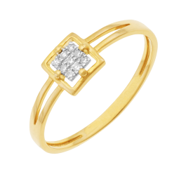 Bague en or jaune rhodié et diamants