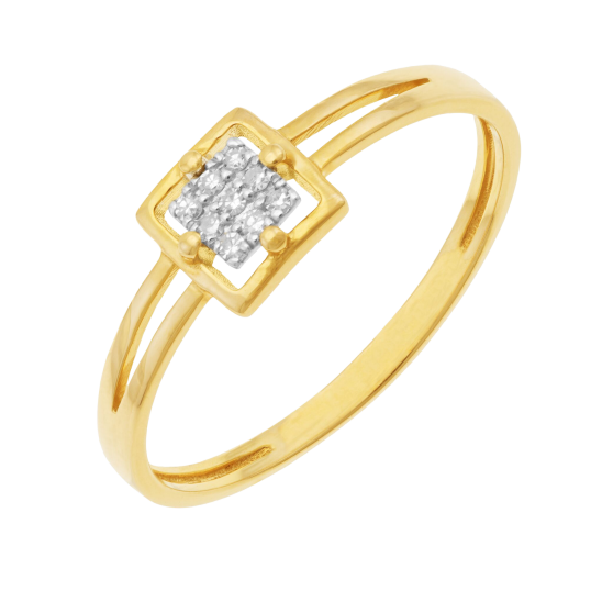 Bague en or jaune rhodié et diamants