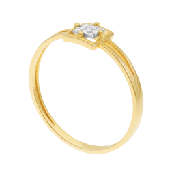 Bague en or jaune rhodié et diamants