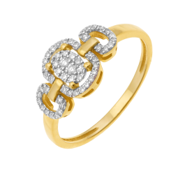 Bague en or jaune et rhodié, diamants