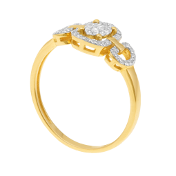 Bague en or jaune et rhodié, diamants
