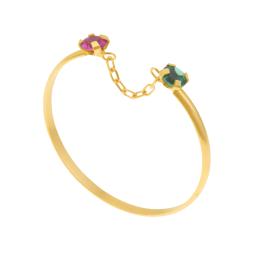 Bague en or jaune et oxydes de zirconium
