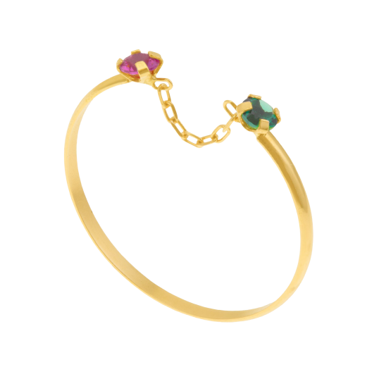 Bague en or jaune et oxydes de zirconium