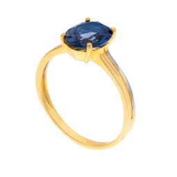 Bague en or jaune et rhodié, cristal de synthèse