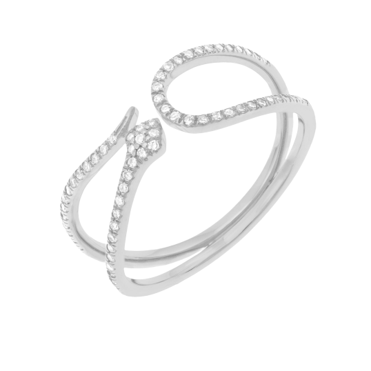 Bague en or gris et diamants