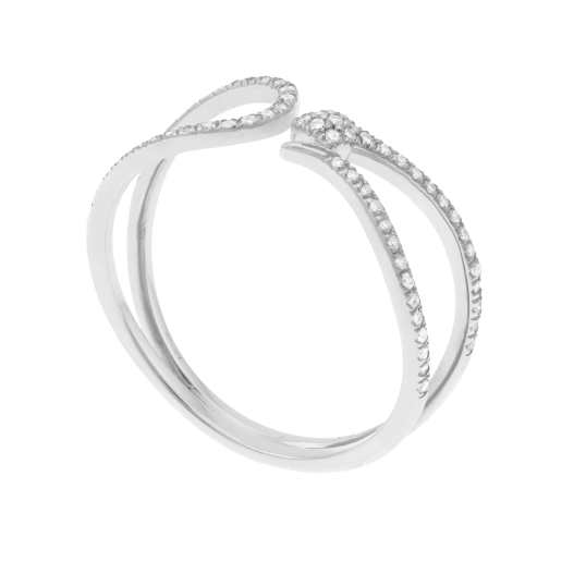 Bague en or gris et diamants