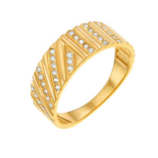 Bague en or jaune et oxydes de zirconium Bague en or jaune et oxydes de zirconium