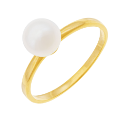 Bague en or jaune et perle de culture