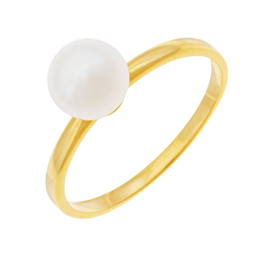 Bague en or jaune et perle de culture