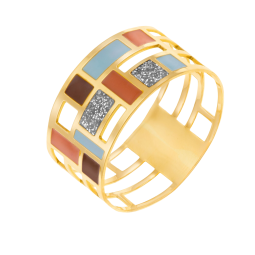 Bague en or jaune et laque