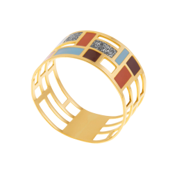 Bague en or jaune et laque