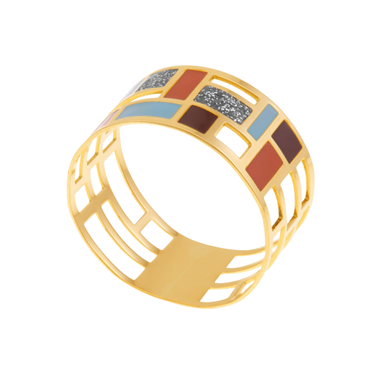 Bague en or jaune et laque
