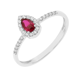 Bague en or gris et oxydes de zirconium