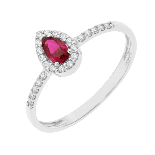 Bague en or gris et oxydes de zirconium