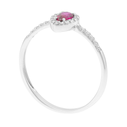 Bague en or gris et oxydes de zirconium