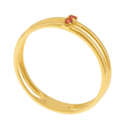 Bague en or jaune et oxydes de zirconium