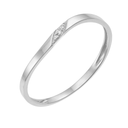Bague en or gris et diamant