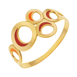 Bague en or jaune et laque