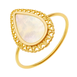 Bague en or jaune et nacre