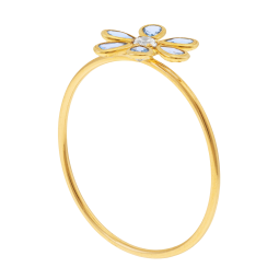 Bague en or jaune et oxydes de zirconium