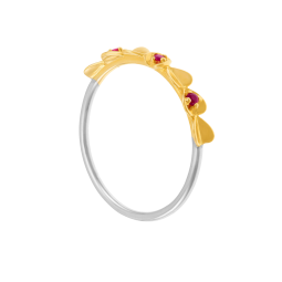 Bague en or jaune et rhodié, rhodolites