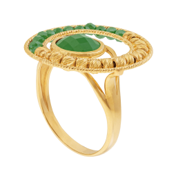 Bague en or jaune et cristaux de synthèse