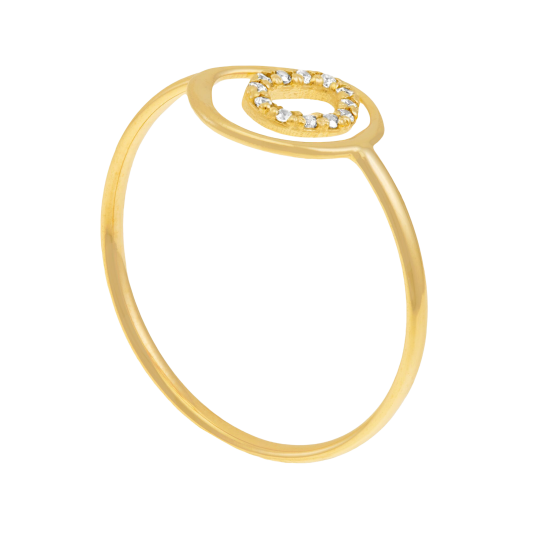 Bague en or jaune et oxydes de zirconium Bague en or jaune et oxydes de zirconium