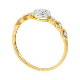 Bague en or jaune et rhodié, diamants
