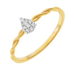 Bague en or jaune et rhodié, diamants