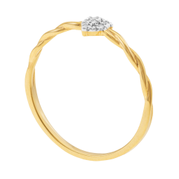 Bague en or jaune et rhodié, diamants