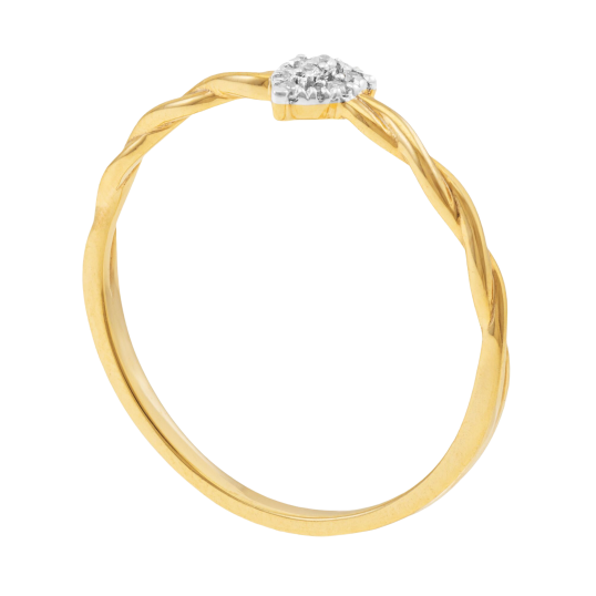Bague en or jaune et rhodié, diamants